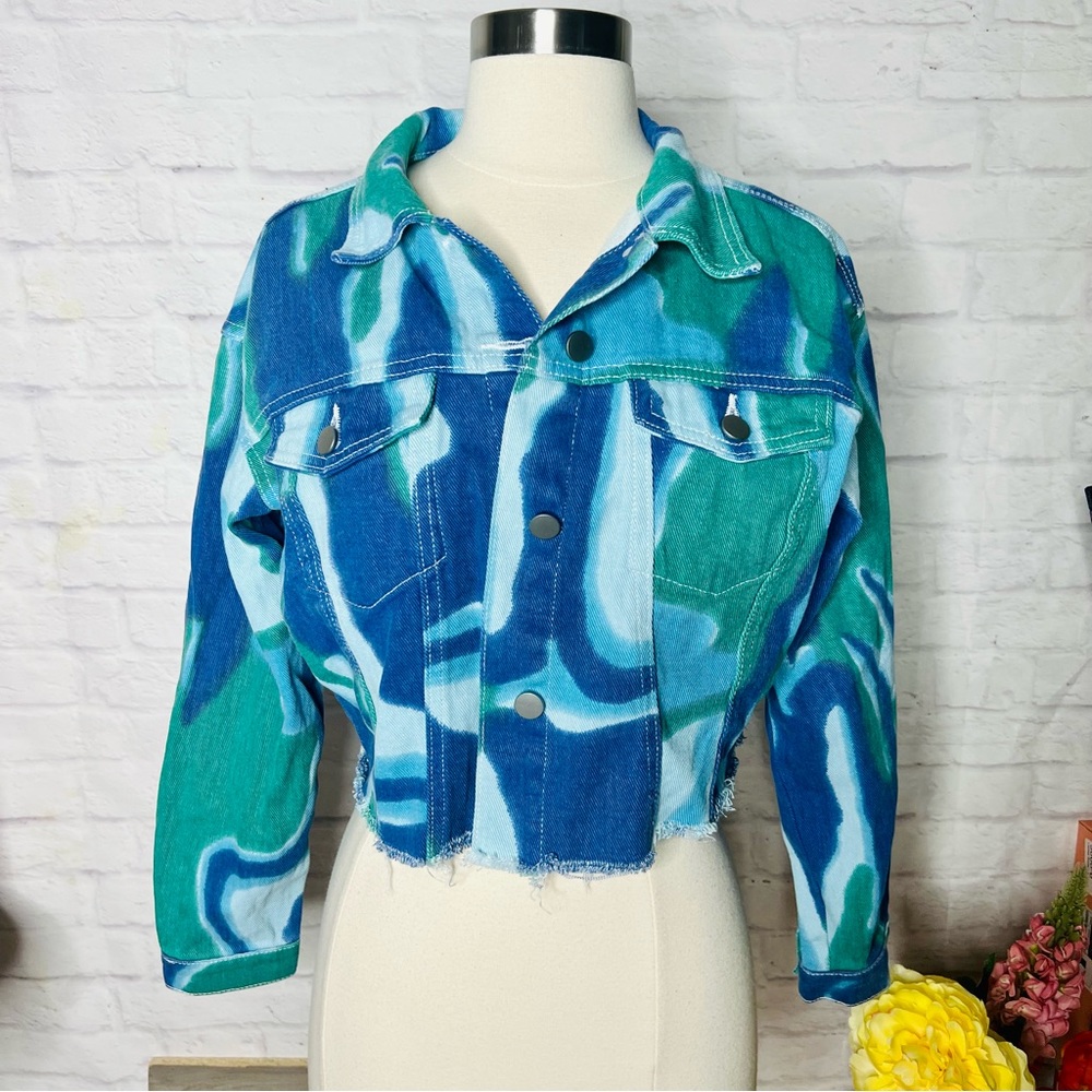 Tie Dye Denim Jacket - image 1